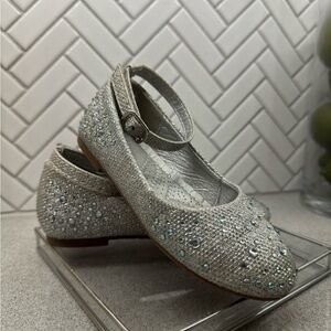 Tahari Silver Glitter Kids Dress Shoes